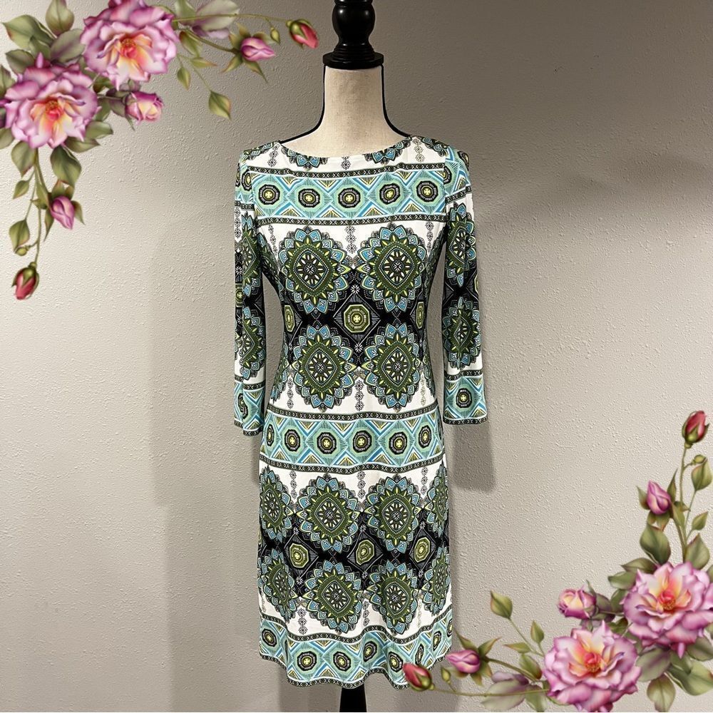 ‎London Times 3/4 sleeve floral light dress